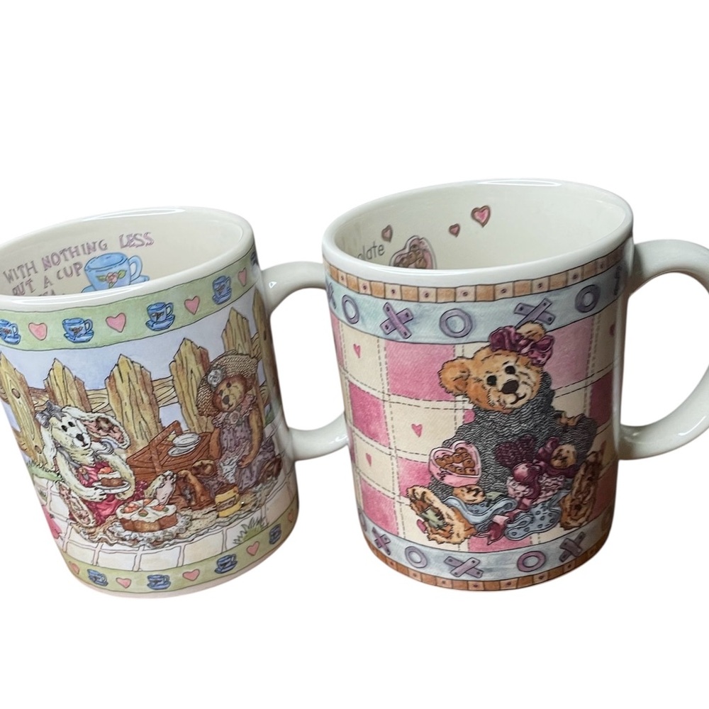 Boyds Bears Colorful Ceramic Mugs vintage 1998